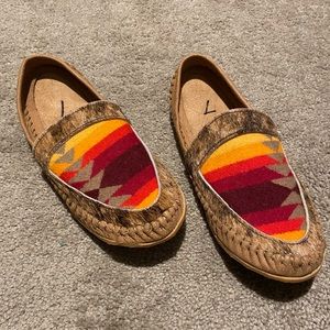 Broncy Donkey- Pendelton leather moccasin mules